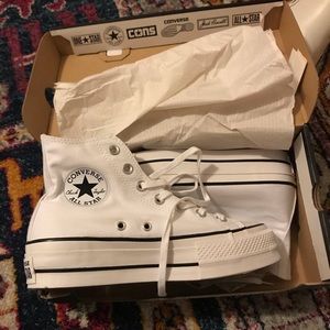 White Platform Converse